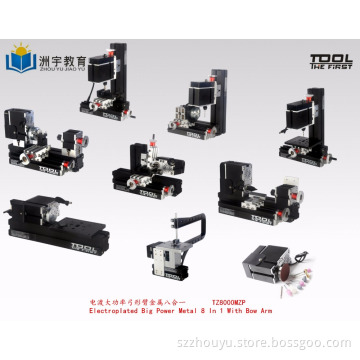 Factory Sales Big Power Electroplated Mini Metal 8 In 1 kit With Bow Arm for hobby modelmaking